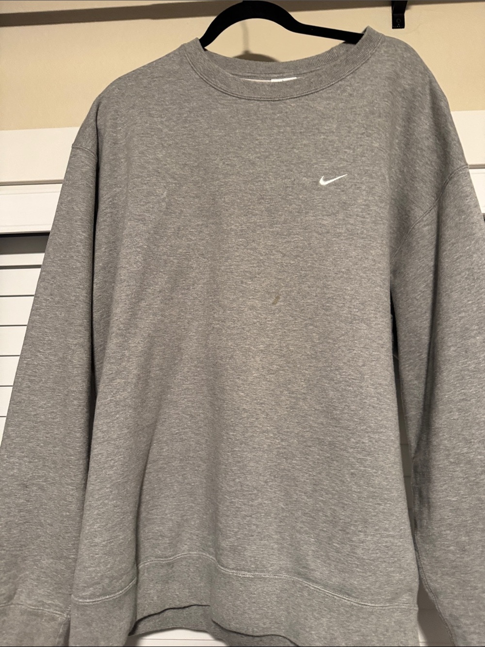 Nike Grey Crewneck Sweatshirt with Swoosh
